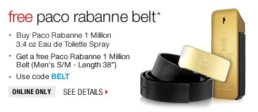 Free Paco Rabanne Belot - Use code BELT